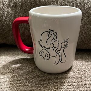 Rae Dunn Red and White Mug with Snow White  Character Design